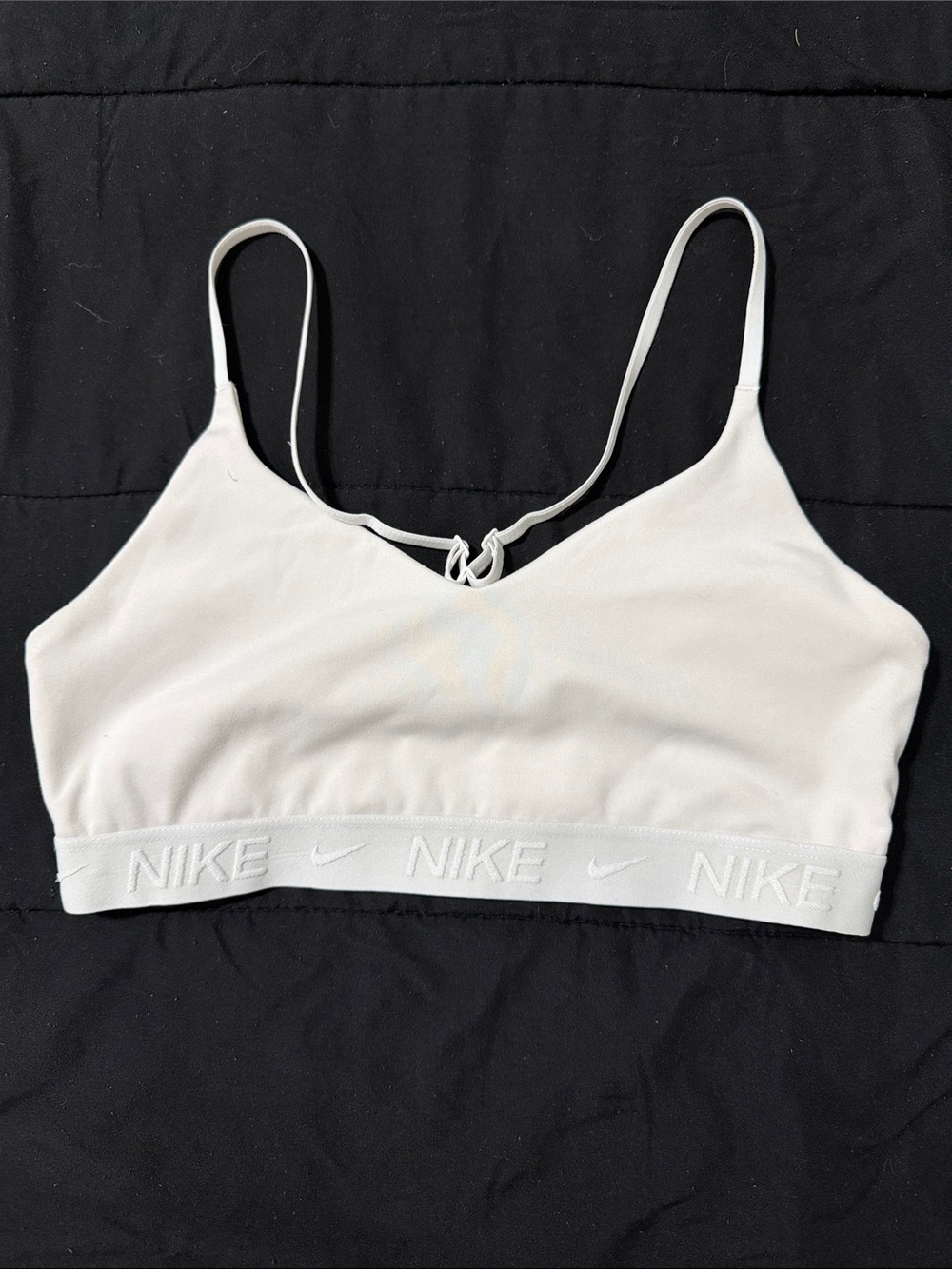 Nike White Seamless Logo Elastic Band Bralette